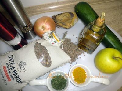 Lentejas al curry con manzana