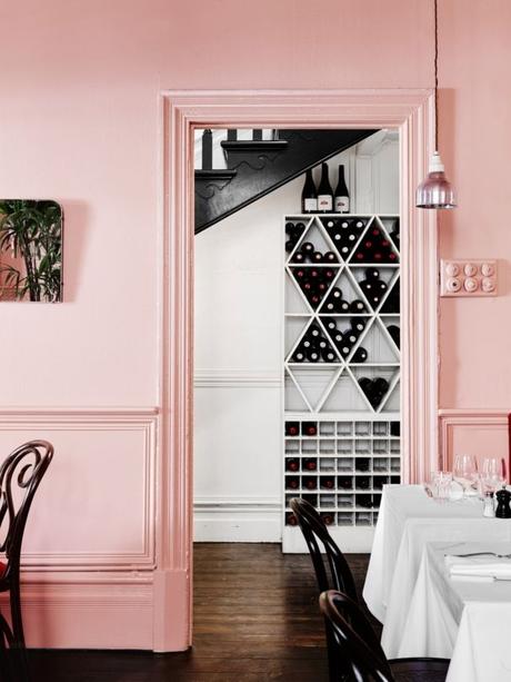 Pastel perfection: 14 rooms show how to use the Pantone colours for 2016 : The lovely pink interior at Entrecôte in Melbourne.: 