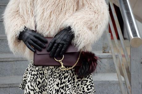 Pom pom keychain in bag winter outfits by diseneitorforever