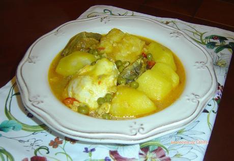 Patatas con bacalao y huevos