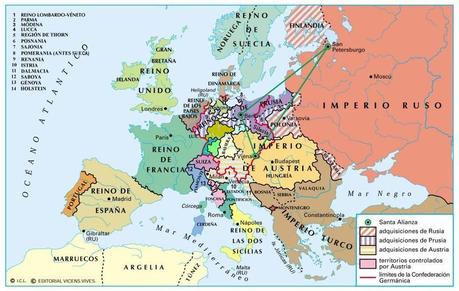 Cambios territoriales en el congreso de viena: el nuevo mapa de europa  (1815). - Paperblog