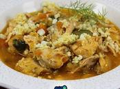 Cazuela salmón verdura olla