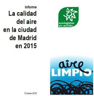 Informe de Ecologistas en Acción: La calidad del aire en la ciudad de Madrid durante 2015