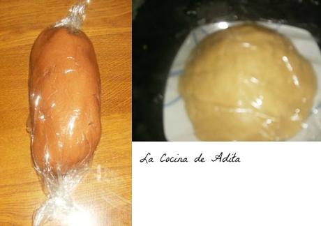 Galletas en forma de espiral, de chocolate y vainilla