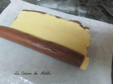 Galletas en forma de espiral, de chocolate y vainilla