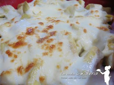 Alcachofas gratinadas con mozzarella