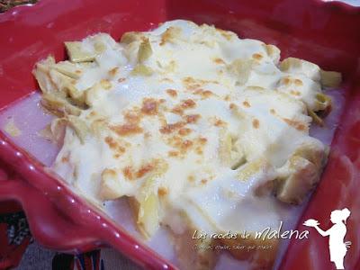 Alcachofas gratinadas con mozzarella