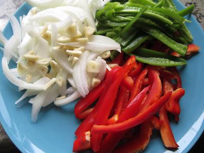 Tacos de ternera a la jardinera