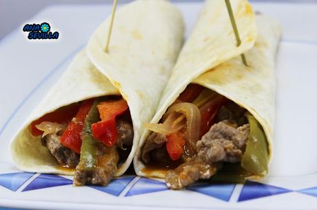 Tacos de ternera a la jardinera