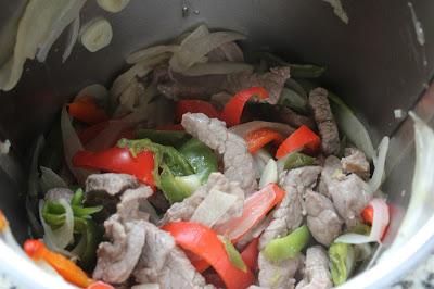 Tacos de ternera a la jardinera