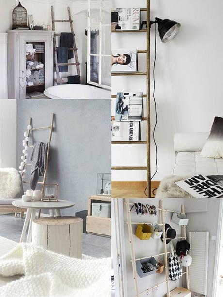 usos-decorativos-escalera-madera Escalera de madera como revistero