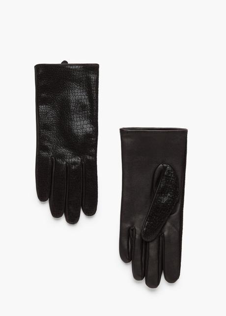 14.01.2016 #STYLETIPS. Llevar calentitas las manos... Guantes que os encantaran Guantes piel contraste | MANGO