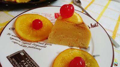 Flan de almendras y naranjas