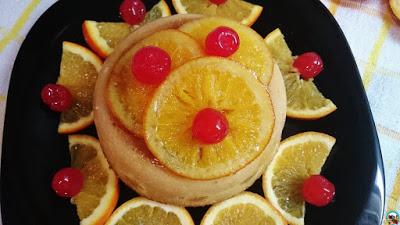 Flan de almendras y naranjas