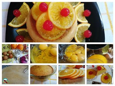 Flan de almendras y naranjas