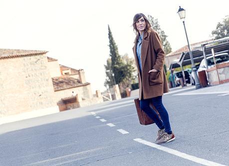 BLUE DENIM AND BROWN