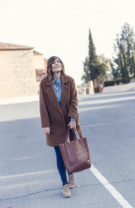 BLUE DENIM AND BROWN