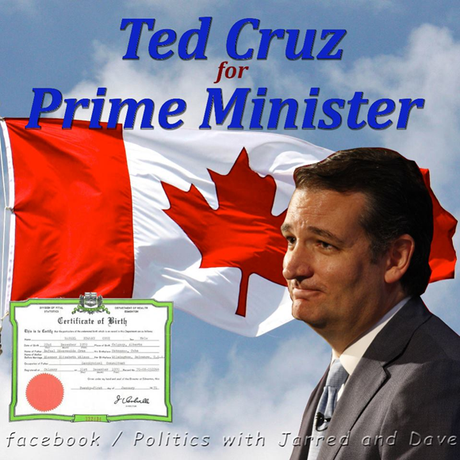 En las redes sociales abundan las bromas al respecto de esta polémica. En la imagen se propone a Cruz para Primer Ministro de Canadá y se muestra su certificado de nacimiento.