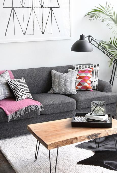 Un depa alegre y moderno en blanco y negro Happy, colorful apartment in black and white / Departamento alegre y moderno en blanco y negro // casahaus.net