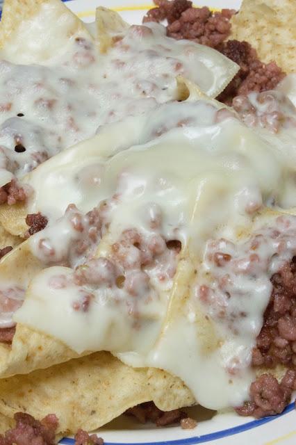 Nachos con carne picada sin gluten ni lactosa