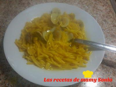 FIDEOS CON ALMEJAS EN THERMOMIX