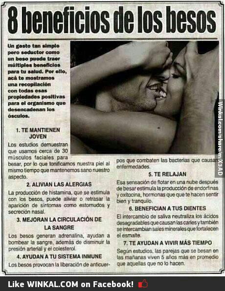 8 beneficios de los besos #sabadosabadete