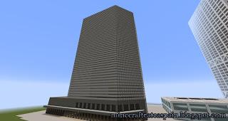 Réplica Minecraft: Rascacielos One Financial Center, Boston, Massachusetts, Estados Unidos.