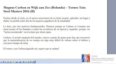 Magnus Carlsen en Wijk aan Zee (Holanda) – Torneo Tata Steel Masters 2016 (II)
