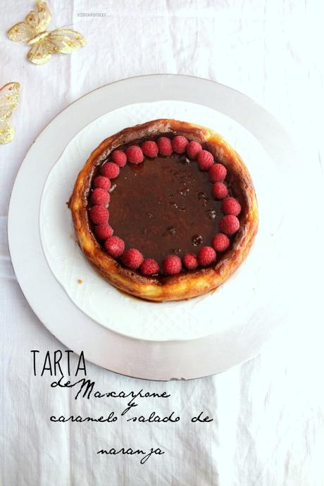 tarta de mascarpone y caramelo salado de naranja