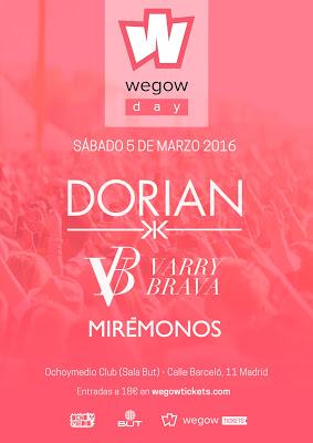 Wegow Day el 5 de marzo en Madrid con Dorian, Varry Brava y Mirémonos