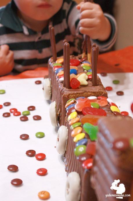 tarta de tren vagones