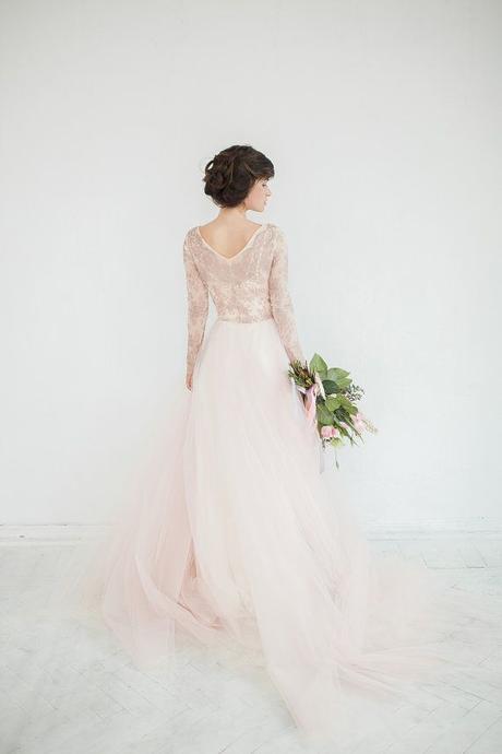 vestido de novia rosa cuarzo