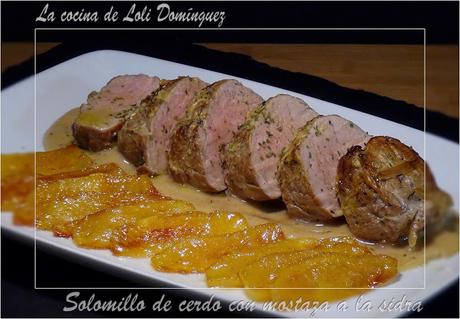 Solomillo de cerdo con mostaza a la sidra