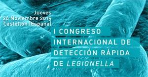 Cartel de presentación del I Congreso de detección rápida de Legionella I congreso de legionella