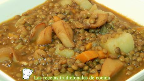 Receta de lentejas con choco
