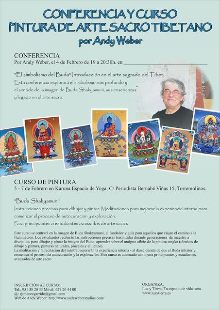 CONFERENCIA Y CURSO DE PINTURA DE ARTE SACRO TIBETANO por Andy Weber, FEBRERO 2016, MALAGA