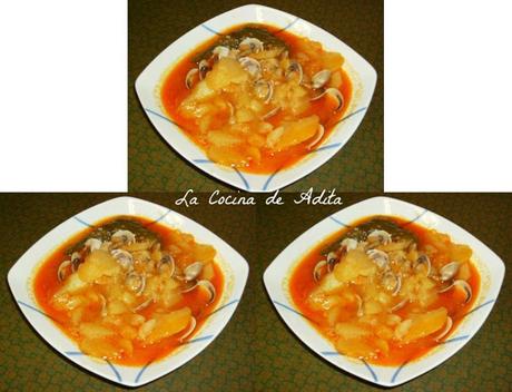 Patatas con almejas, o chirlas