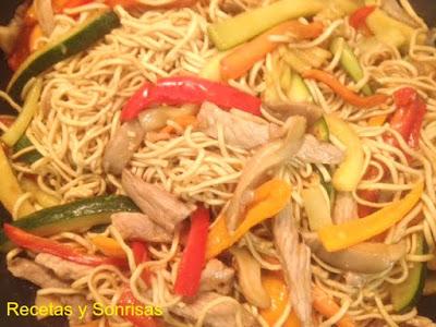 NOODLES CON VERDURITAS Y SECRETO IBERICO