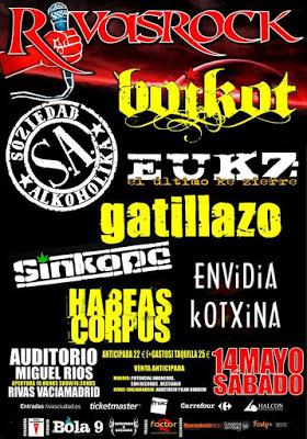 Rivas Rock Festival 2016: S.A., Boikot, El Último ke Zierre, Gatillazo, Sínkope, Habeas Corpus y Envidia Kotxina