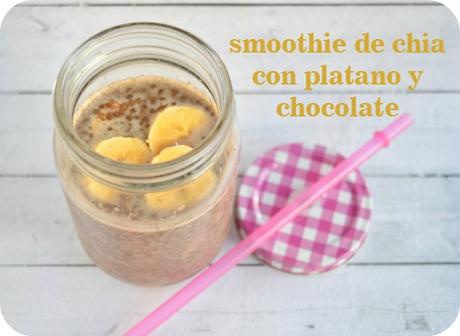 Smoothie de chia con platano y chocolate