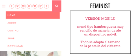 Plantilla Profesional y Responsive para Blogger: Feminist