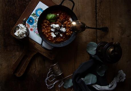 Sopa de tomate y ropa vieja