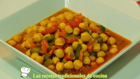 Receta de garbanzos con verduras