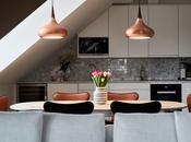 Decoración blanco, negro cobre