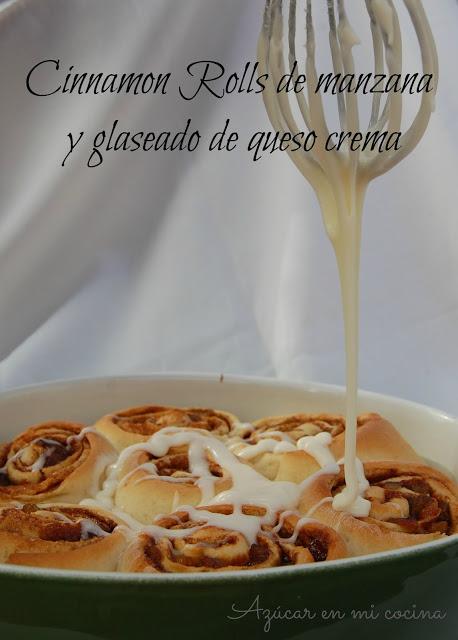 Cinnamon Rolls de manzana y glaseado de queso crema