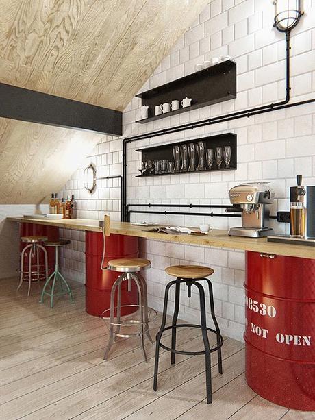 Casa familiar con buhardilla