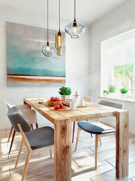 Casa familiar con buhardilla: el comedor