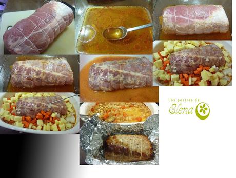 Lomo de cerdo asado con manzana