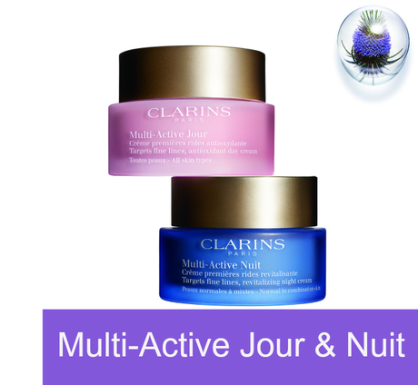 Las emblemáticas Multi Active Jour & Nuit Creams Clarins reformuladas en 2016