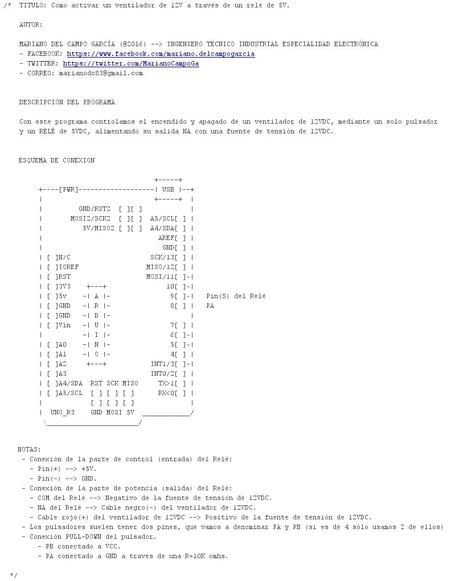 Como activar un ventilador de 12V a través de un relé de 5V